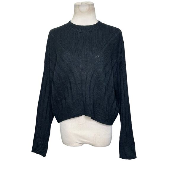Shein black long sleeves oversize crop sweater size Small - Picture 10 of 12